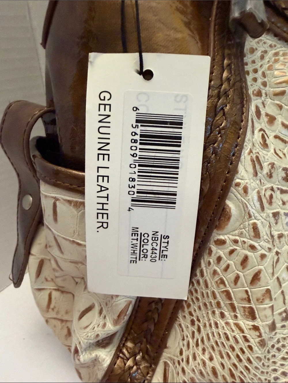 Madi Claire Genuine Leather Croc-Embossed Shoulder Bag